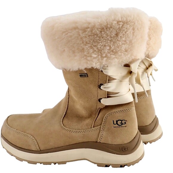 UGG Pure ingalls Sand Beige Womens Sz 8 Waterproof Leather Lace Snow Boots New - Picture 9 of 16